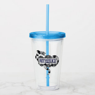 Beetlejuice Sandworm Coiled on Beetlejuice Logo Acrylic Tumbler