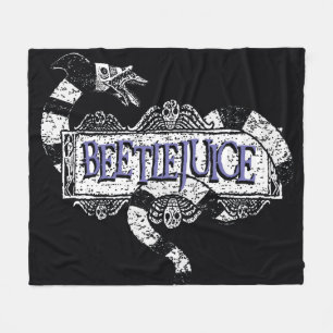 Beetlejuice   Sandworm Coiled on Beetlejuice Logo Fleece Blanket