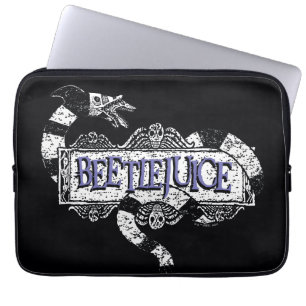 Beetlejuice   Sandworm Coiled on Beetlejuice Logo Laptop Sleeve