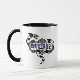 Beetlejuice Sandworm Coiled on Beetlejuice Logo Mug