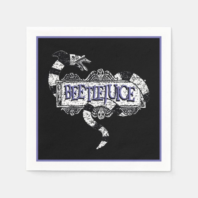 Beetlejuice | Sandworm Coiled on Beetlejuice Logo Napkin (Front)