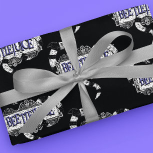 Beetlejuice   Sandworm Coiled on Beetlejuice Logo Wrapping Paper Sheet