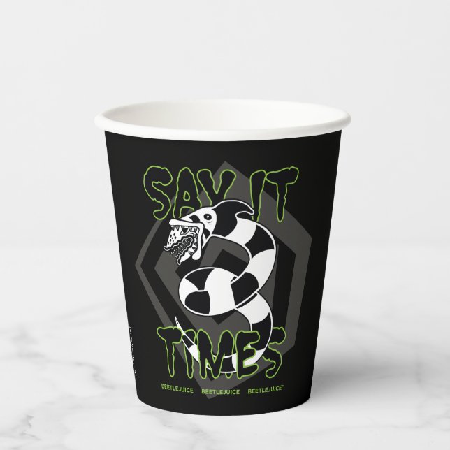 Beetlejuice | Say It 3 Times Paper Cups (Front)