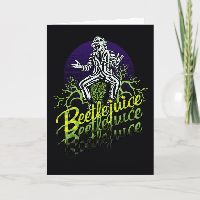 Beetlejuice | Sitting on a Tombstone Card (Front)