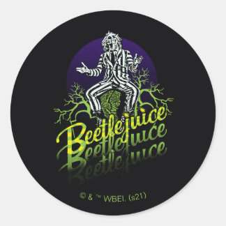 Beetlejuice | Sitting on a Tombstone Classic Round Sticker