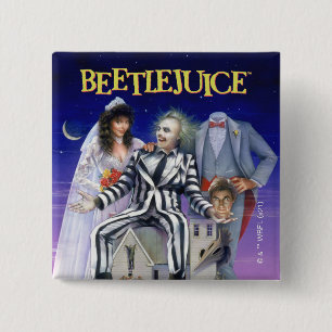 Beetlejuice Theatrical Poster 15 Cm Square Badge