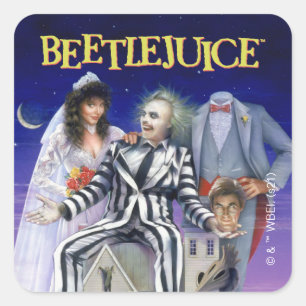 Beetlejuice   Theatrical Poster Square Sticker