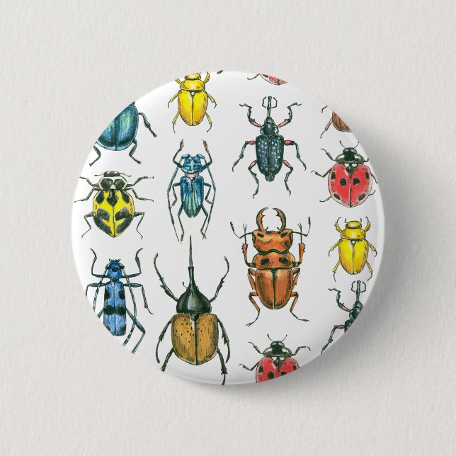Beetles 6 Cm Round Badge (Front)