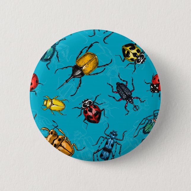 Beetles 6 Cm Round Badge (Front)