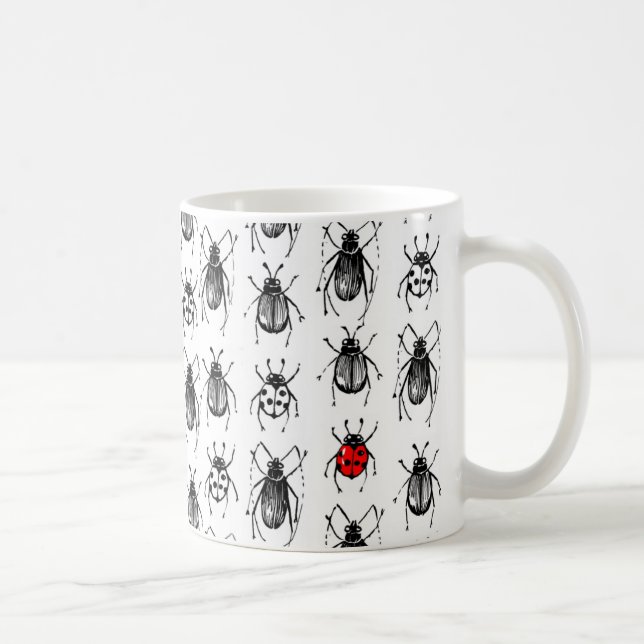 Beetles and ladybug coffee mug (Right)