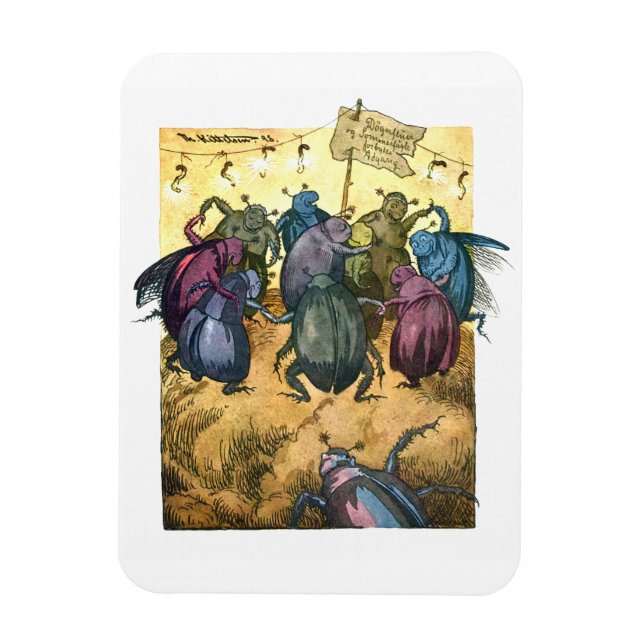 Beetles Celebrating Midsummer Magnet (Vertical)