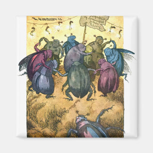 Beetles Celebrating Midsummer Magnet