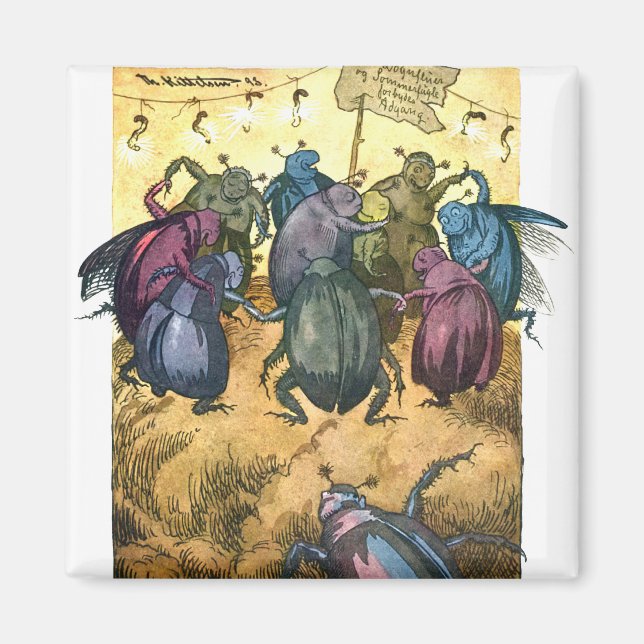 Beetles Celebrating Midsummer Magnet (Front)