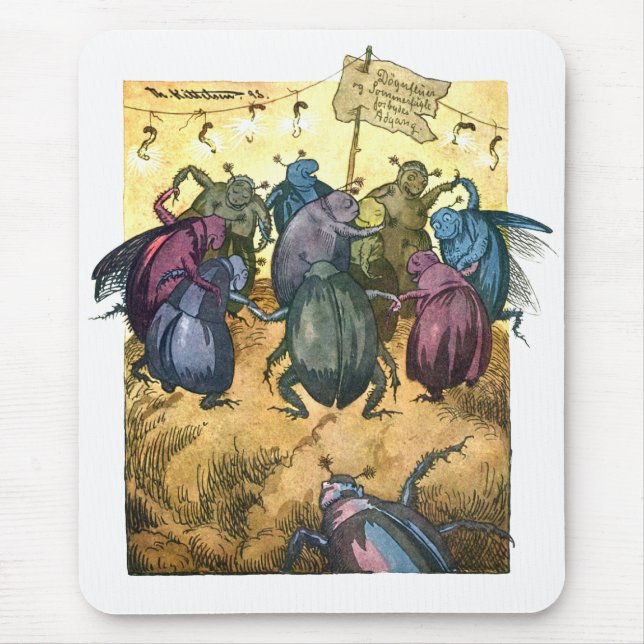 Beetles Celebrating Midsummer Mouse Pad (Front)