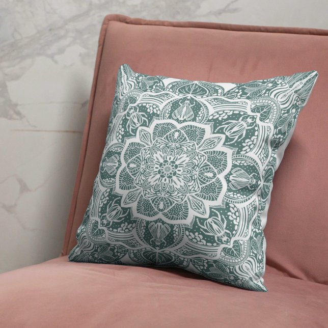 Beetles Nature Mandala  |  Choose Your Colour Cushion (Creator Uploaded)