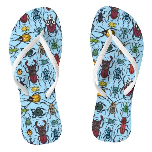 Beetles on blue thongs (Footbed)