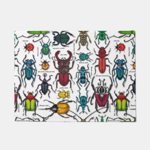Beetles on white doormat