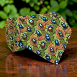 Beetles Pattern Custom Necktie