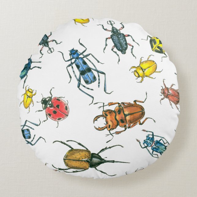 Beetles Round Cushion (Front)