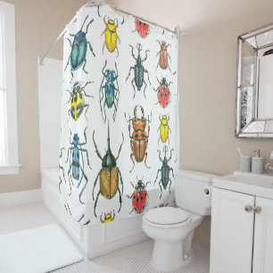 Beetles Shower Curtain