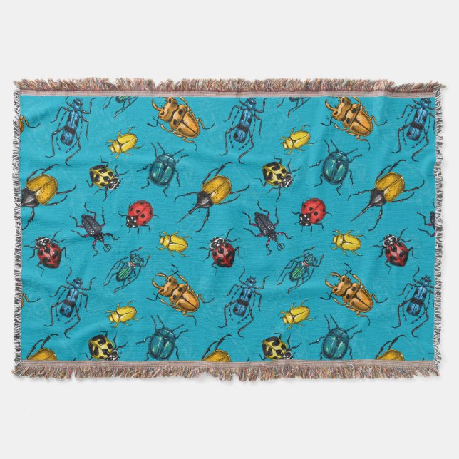 Beetles Throw Blanket (Front)