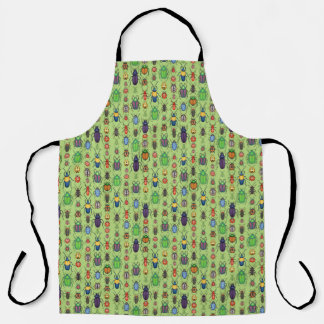 beetles variety on green apron