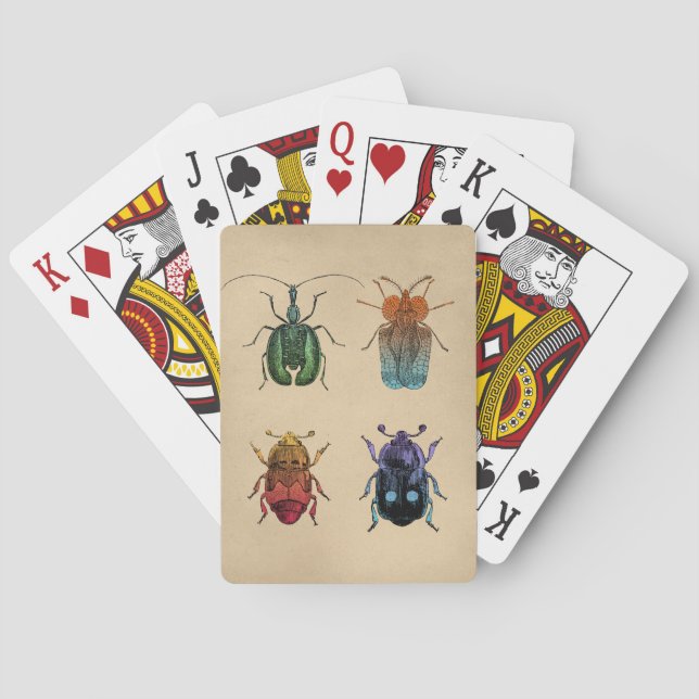 Beetles Vintage Illustration Playing Cards (Back)