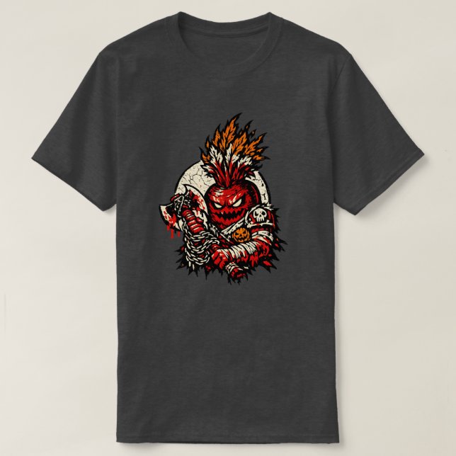 Beetroot Berserker Halloween — Dark Warrior Retro  T-Shirt (Design Front)