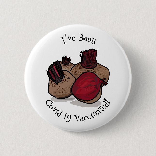 Beetroot cartoon illustration 6 cm round badge (Front)