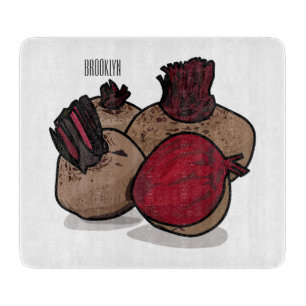 Beetroot cartoon illustration cutting board