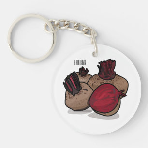 Beetroot cartoon illustration  key ring