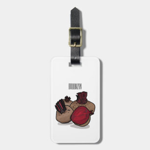 Beetroot cartoon illustration luggage tag