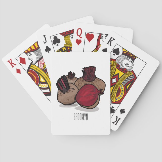 Beetroot cartoon illustration  playing cards (Back)