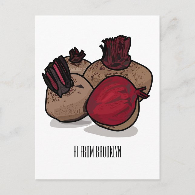 Beetroot cartoon illustration  postcard (Front)