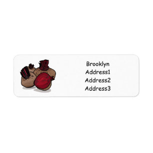 Beetroot cartoon illustration return address label