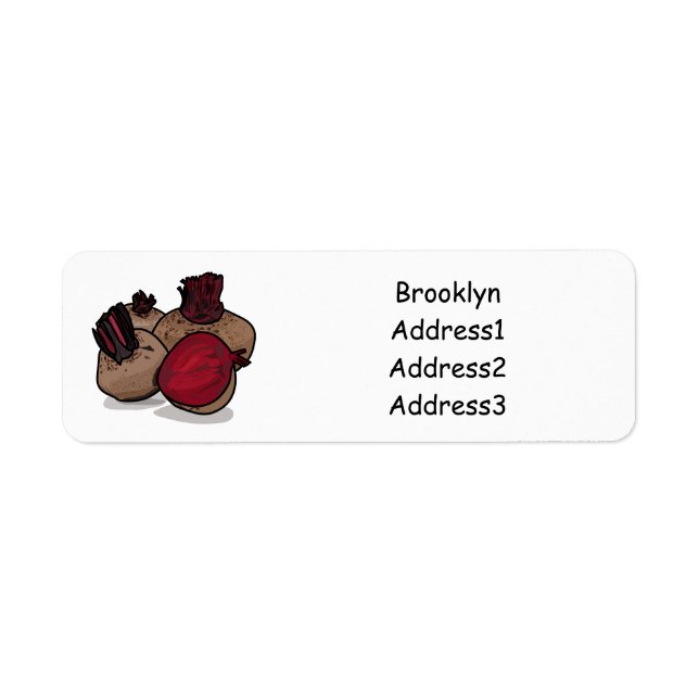 Beetroot cartoon illustration return address label (Front)