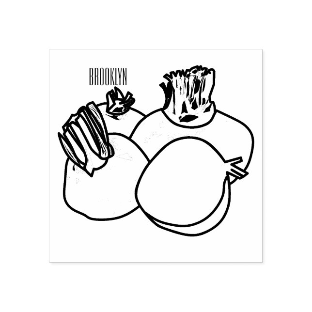 Beetroot cartoon illustration rubber stamp (Imprint)