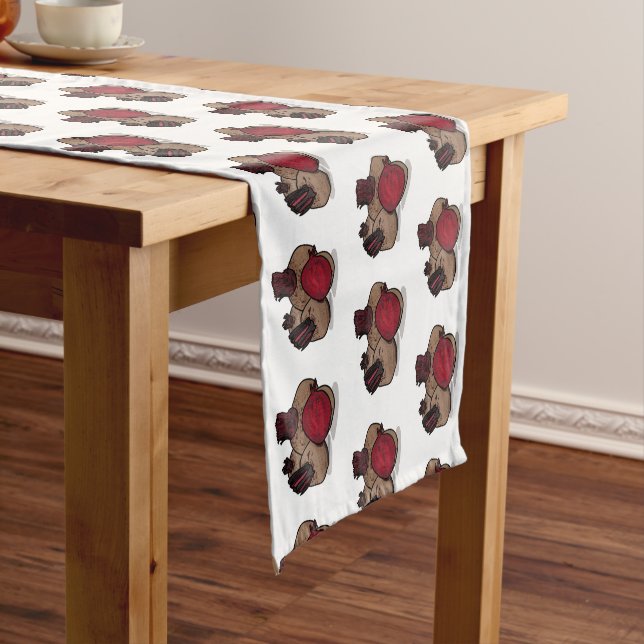 Beetroot cartoon illustration  short table runner (In Situ)
