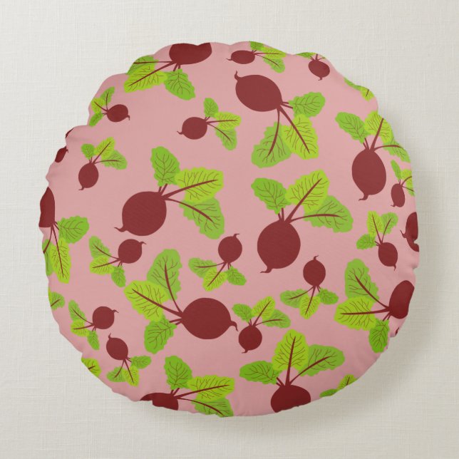 Beetroot Pattern Round Cushion (Front)