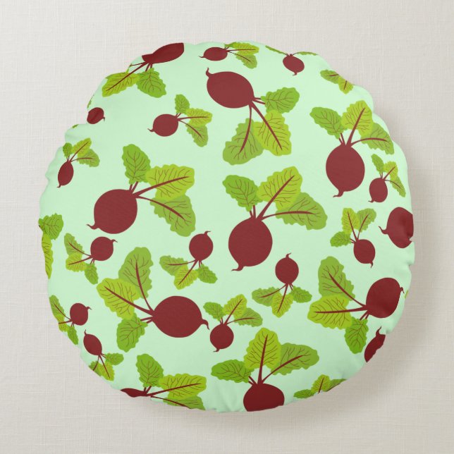 Beetroot Pattern Round Cushion (Front)