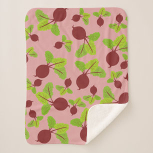 Beetroot Pattern Sherpa Blanket
