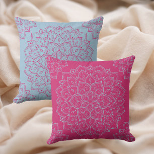 Beetroot Purple & Summer Song Blue Mandala Cushion