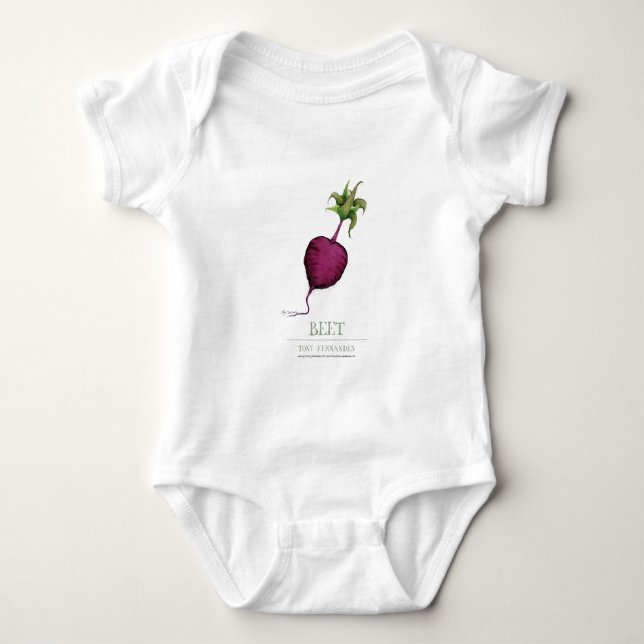 beetroot, tony fernandes baby bodysuit (Front)