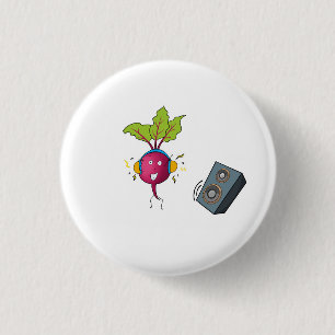 Beets, beats, music, dj themed 3 cm round badge