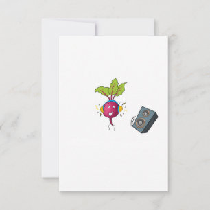 Beets, beats, music, dj themed thank you card