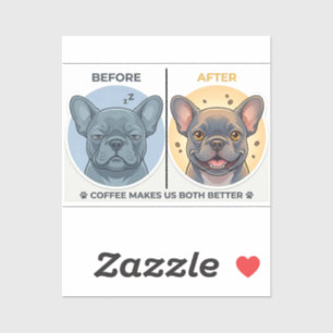 Before After Coffee Funny French Bulldog Design
