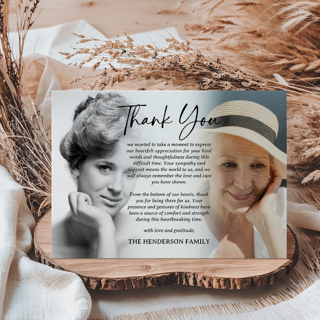 Before & After Photo Memorial Script Thank You Card (Creator Uploaded)
