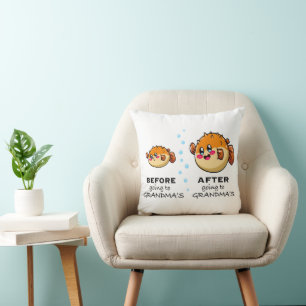 Before and After Going To Grandma Funny Nana Cushion