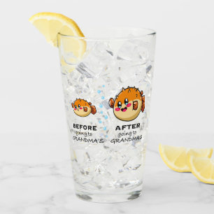 Before and After Going To Grandma Funny Nana Glass