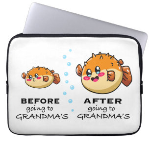 Before and After Going To Grandma Funny Nana Laptop Sleeve